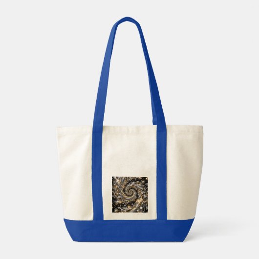 Goud & Zilver Disco Spiraal Vortex Tote Bag (Achterkant)