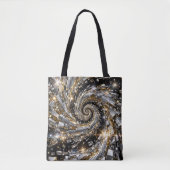 Goud & Zilver Disco Spiraal Vortex Tote Bag (Voorkant)
