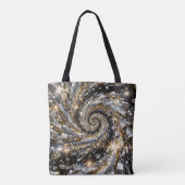Goud & Zilver Disco Spiraal Vortex Tote Bag (Achterkant)