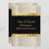 Goud Zilver en Black Diamond 50e verjaardag Kaart (Voorkant / Achterkant)