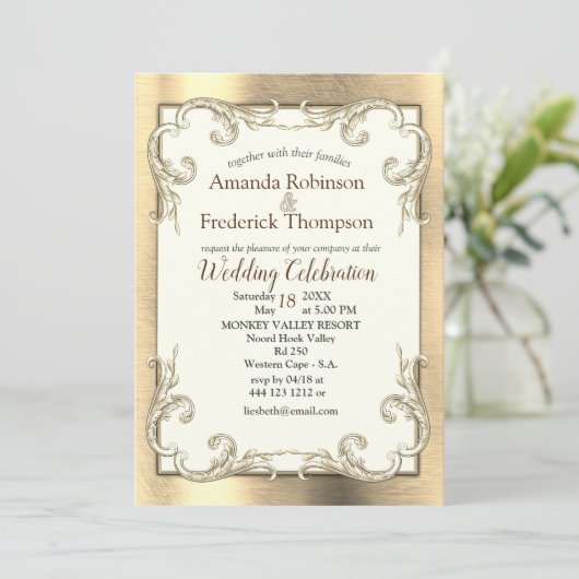 Goud, zilver en messing kaart (Staand voorkant)