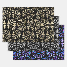 Goud zilver en Paarse moeder van parelCollectie Inpakpapier Vel