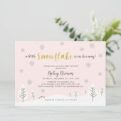 Goud, zilver en roze Baby shower van de winter Kaart (Staand voorkant)