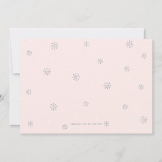 Goud, zilver en roze Baby shower van de winter Kaart (Achterkant)