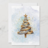 Goud Zilver Faux Glitter Tree Kerstfeest Kaart (Achterkant)