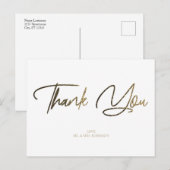 Goud & Zilver Glitter Chic Zwart Bedankt Custom Briefkaart (Voorkant / Achterkant)