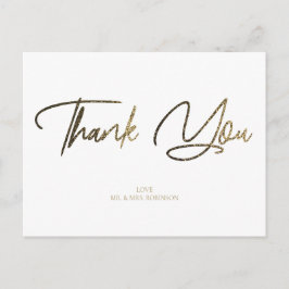 Goud & Zilver Glitter Chic Zwart Bedankt Custom Briefkaart