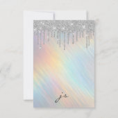 Goud Zilver Glitter Drips Holografisch Zoet 16 Kaart (Achterkant)