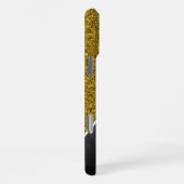 Goud Zilver Glitter Ombre Chic Naam Monogram iPhone Hoesje (Rechterkant)