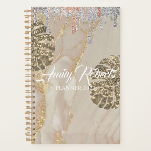 Goud Zilver Glitter Planner (Voorkant)