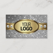 Goud Zilver Glitter Sparkle Stars Juwelen toevoege Visitekaartje (Voorkant)