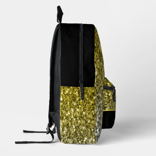 Goud zilver glitters sparkles zwart Aangepaste naa Bedrukte Rugzak (Links)