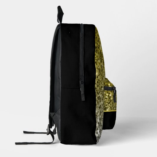 Goud zilver glitters sparkles zwart Aangepaste naa Bedrukte Rugzak (Links)