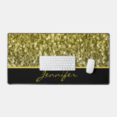 Goud zilver glitters sparkles zwart Aangepaste naa Bureaumat (Keyboard & Muis)