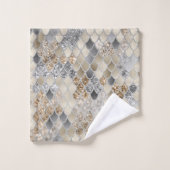 Goud Zilver Grijs Zeemeermin Schalen Glam #1 Bad Handdoek (Wasdoekje)