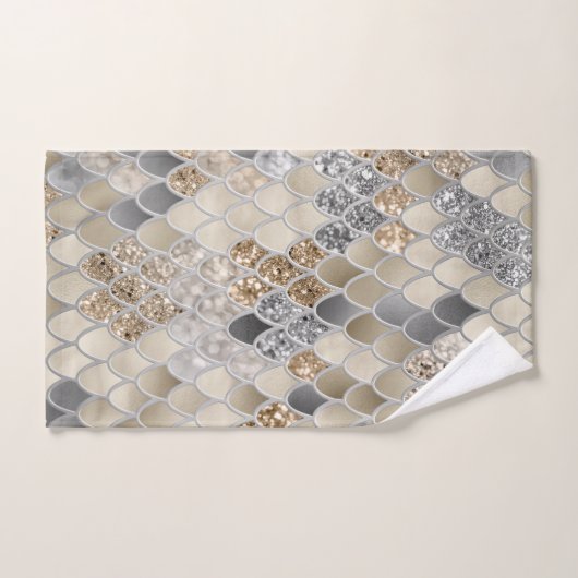 Goud Zilver Grijs Zeemeermin Schalen Glam #1 Bad Handdoek (Handdoek)