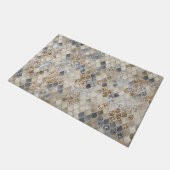 Goud Zilver Grijs Zeemeermin Schalen Glam #1 Deurmat (Schuin)