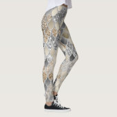 Goud Zilver Grijs Zeemeermin Schalen Glam #1 Leggings (Rechts)