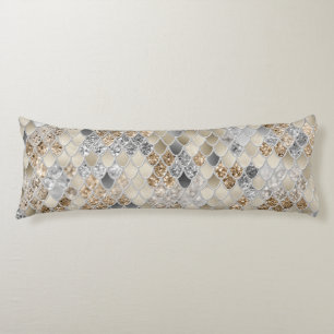Goud Zilver Grijs Zeemeermin Schalen Glam #1 Lichaamskussen