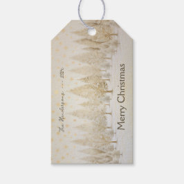 Goud Zilver Kerstbomen Cadeau Label Cadeaulabel
