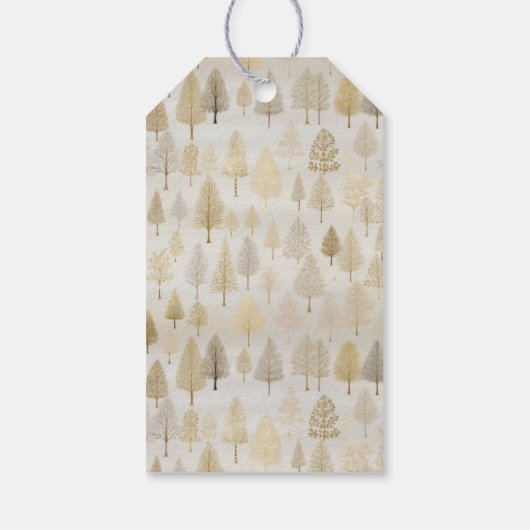 Goud Zilver Kerstbomen Cadeau Label Cadeaulabel (Achterkant)