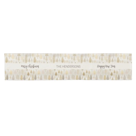 Goud Zilver Kerstbomen Tafelloper (Horizontaal)