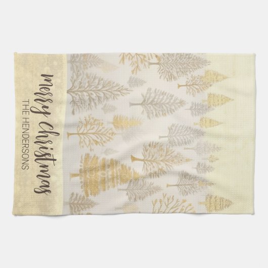 Goud Zilver Kerstbomen Theehanddoeken Theedoek (Horizontaal)