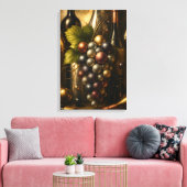 Goud Zilver Koper Druiven & Wijn Grafische Kunst Canvas Afdruk (Insitu (Woonkamer))