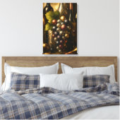 Goud Zilver Koper Druiven & Wijn Grafische Kunst Canvas Afdruk (Insitu (Slaapkamer))