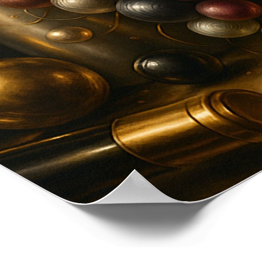 Goud Zilver Koper Druiven & Wijn Grafische Kunst Poster (Hoek)