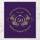 Goud & Zilver Lijst met een Crown Wine Label Wijn Etiket (Enkel label)