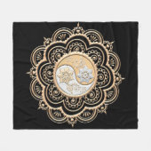 Goud & Zilver Mandala Fleece Deken (Voorkant (Horizontaal))