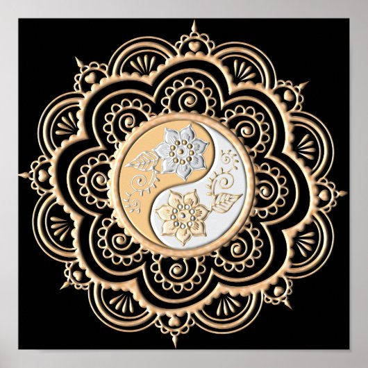 Goud & Zilver Mandala Poster (Voorkant)