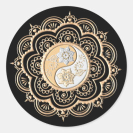 Goud & Zilver Mandala Ronde Sticker