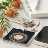 Goud & Zilver Mandala Sleutelhanger (Voorkant Rechts)