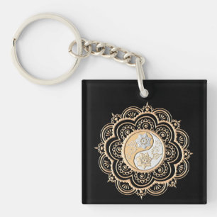 Goud & Zilver Mandala Sleutelhanger