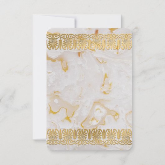 Goud Zilver Marmer Marmeren Huwelijk RSVP Antwoord Kaart (Achterkant)