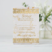 Goud Zilver Marmer Marmeren Trouw RSVP Antwoord Kaart (Staand voorkant)