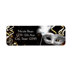 Goud & Zilver Maskerade Masker Verjaardagsfeest Etiket