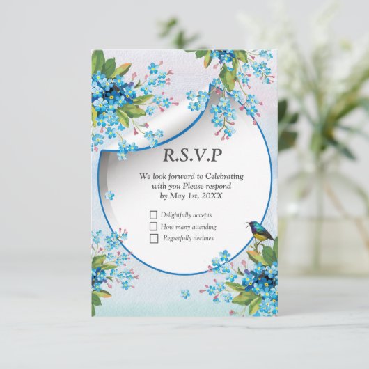 Goud, Zilver - Messing Modern RSVP Kaartje (Staand voorkant)