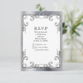 Goud, Zilver - Messing Modern RSVP Kaartje (Staand voorkant)