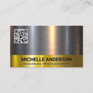 Goud Zilver Metallic Shine Trim QR Code Visitekaartje
