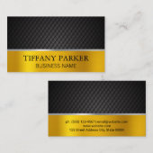 Goud Zilver Metallic Trim | zwarte dakpannen Visitekaartje (Voorkant / Achterkant)