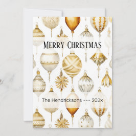 Goud Zilver  Ornamenten Kerst Kaart