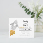 Goud Zilver Raket Schip Buitenruimte Verjaardagsfe Uitnodiging Briefkaart (Staand voorkant)