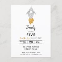 Goud Zilver Raket Schip Buitenruimte Verjaardagsfe