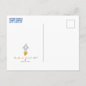 Goud Zilver Raket Schip Buitenruimte Verjaardagsfe Uitnodiging Briefkaart (Achterkant)