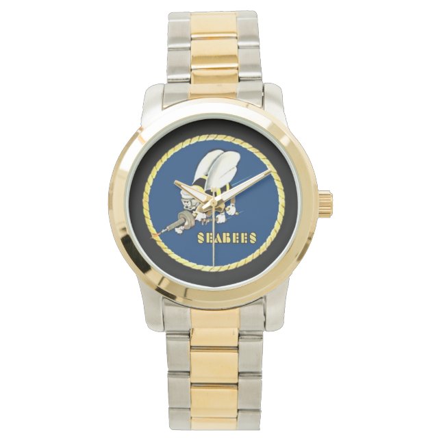 Goud/Zilver Two Tone Zee-Bees polshorloge Horloge (Voorkant)