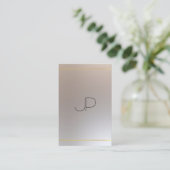Goud Zilver Uitzicht Monogram Moderne Professionel Visitekaartje (Staand voorkant)