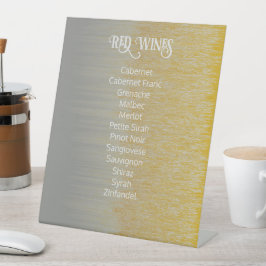 Goud, Zilver Verjaardagsfeest Diner Menu Reclamebord Met Voetstuk